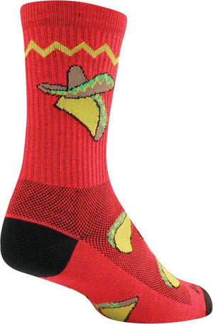 SockGuy Socks SockGuy Crew Taco Socks - 6" Red Large/X-Large
