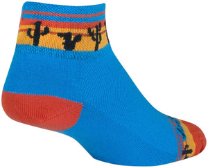 SockGuy Socks SockGuy Desert Classic Low Socks - 2" Blue/Orange/Gold Women's Small/Medium