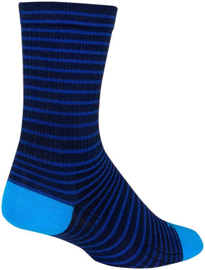 SockGuy Socks SockGuy Navy Stripes SGX Socks - 6" Navy Large/X-Large