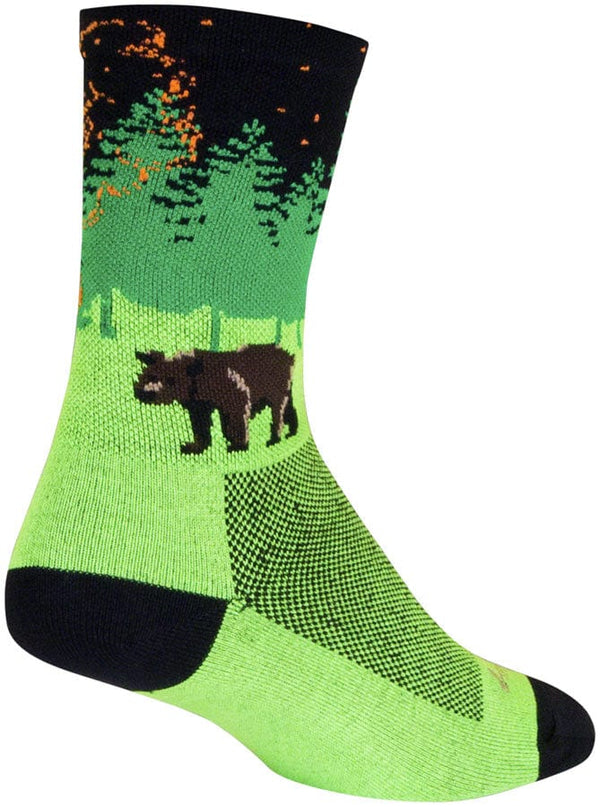SockGuy Socks SockGuy Off the Grid Crew Socks - 6" Green/Black/Brown Small/Medium
