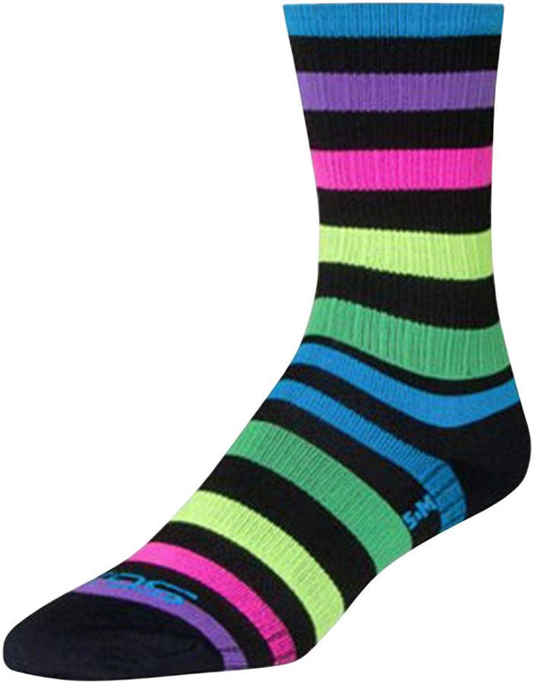 SockGuy Socks SockGuy SGX Night Bright Socks - 6" Black/Multi-Color Large/X-Large