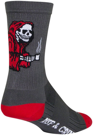SockGuy Socks SockGuy SGX Rise and Grind Socks - 6" Gray Small/Medium