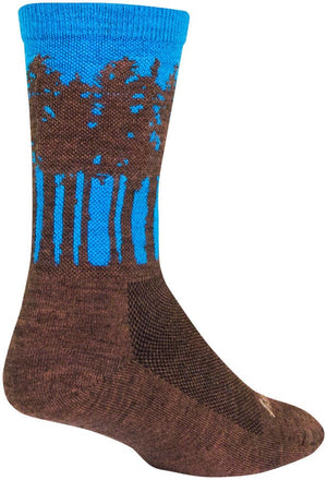 SockGuy Socks SockGuy Treeline Wool Socks - 6" Brown/Blue Small/Medium