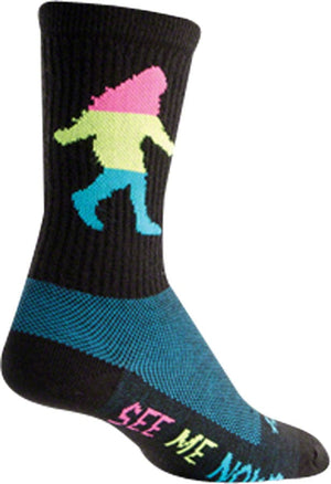 SockGuy Socks SockGuy Wool Neon Sasquatch Socks - 6" Black Small/Medium