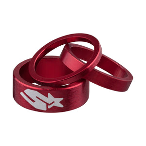 Spank Headset Spacers Red Spank Headset Spacer Kit - 3/6/12mm Set