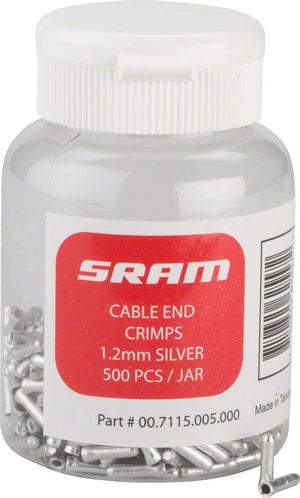 SRAM Cable End Crimps 1.2Mm SRAM Cable End Crimps - 500-Count Jar