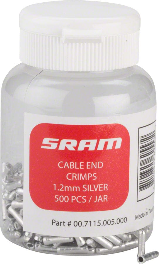 SRAM Cable End Crimps 1.2Mm SRAM Cable End Crimps - 500-Count Jar