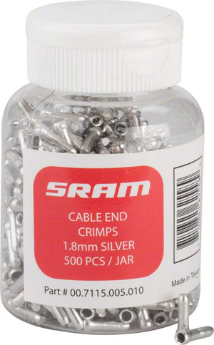 SRAM Cable End Crimps 1.8Mm SRAM Cable End Crimps - 500-Count Jar