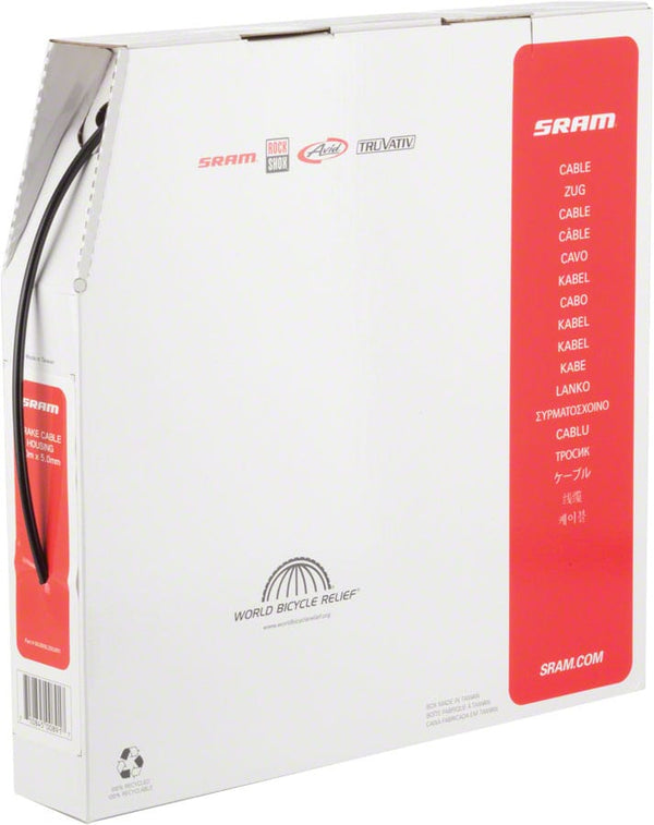 SRAM Cables and Housing SRAM 5mm Brake Cable Housing Black 30 Meter Filebox