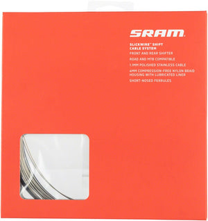 SRAM Cables and Housing SRAM SlickWire Shift Cable Housing Kit - Road/MTB 4mm Nylon Braided BLK