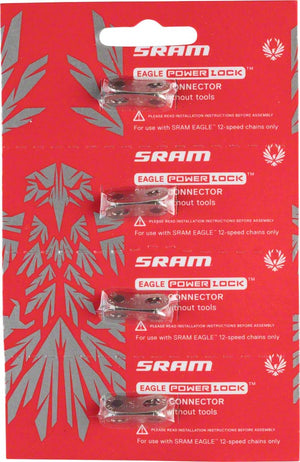 SRAM Chain Links and Pins SRAM Eagle PowerLock Link for 12-Speed Chain Silver Card/4