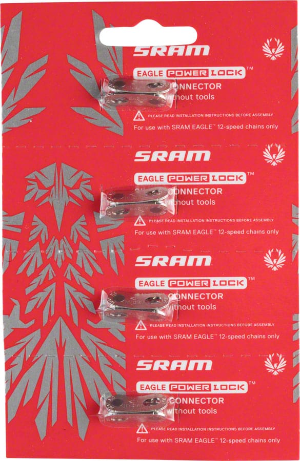 SRAM Chain Links and Pins SRAM Eagle PowerLock Link for 12-Speed Chain Silver Card/4
