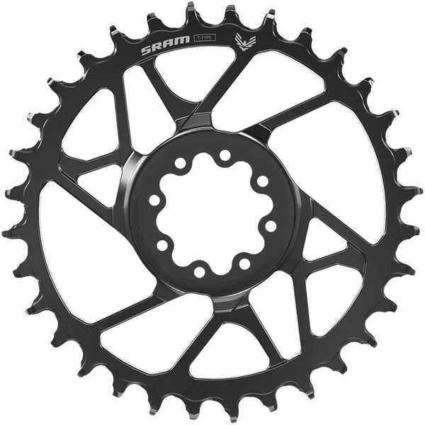 SRAM Chainrings 30T SRAM S1000 Eagle T-Type Direct Mount Chainring - 12-Speed 8-Bolt Direct Mount 3mm Offset Aluminum BLK