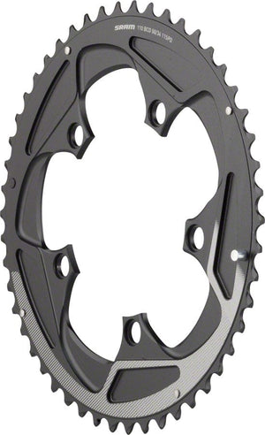 SRAM Chainrings SRAM 50 Teeth 110mm BCD 11-Speed Yaw Chainring BLK Silver Trim Use 34T