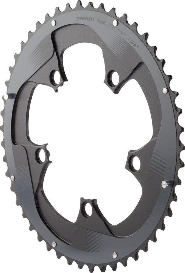 SRAM Chainrings SRAM Force 22 50T 110mm BCD YAW Chainring BLK Hidden Non-Hidden Bolt Use 34T
