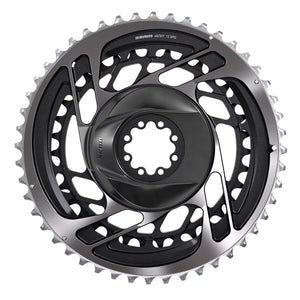 SRAM Chainrings SRAM Red AXS 2x Chainring Teeth: 33/46 Speed: 12 BCD: Direct Mount Pair Aluminum Grey