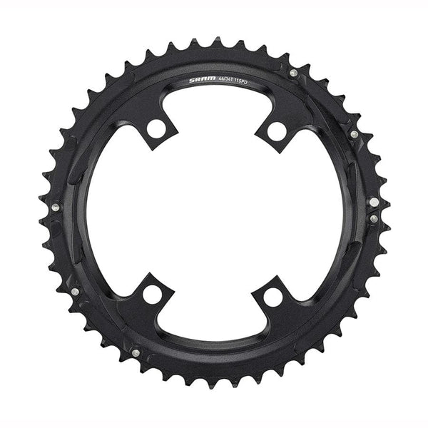 SRAM Chainrings SRAM Road 110mm Asymmetrical Chainring Teeth: 46 Speed: 11 BCD: 110 Bolts: 4 Outer Aluminum Black