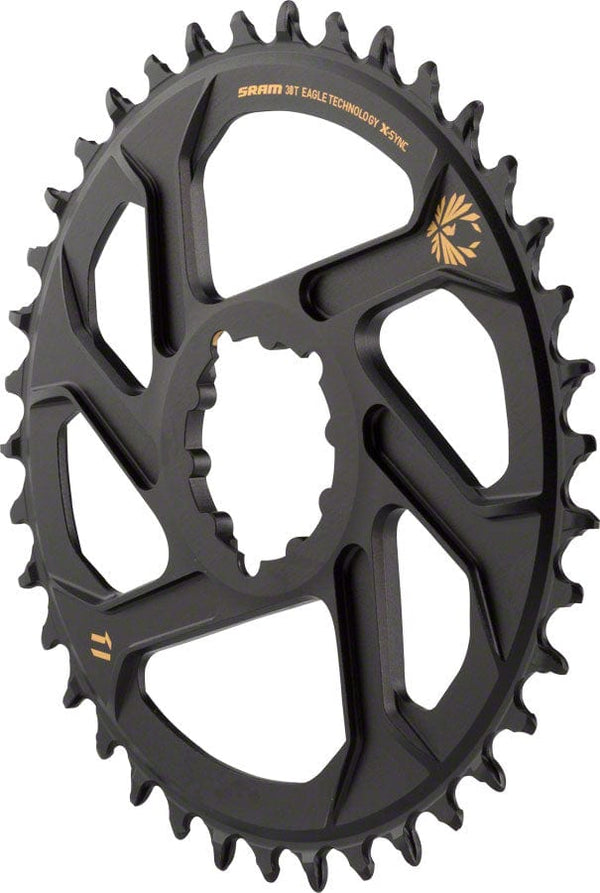SRAM Chainrings SRAM X-Sync 2 Eagle Direct Mount Chainring 38T Boost 3mm Offset Gold Logo
