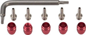 SRAM Disc Hose and Parts 5 Threaded Hose Barbs, 5 Compression Fittings, 1 T8 Torx Wrench SRAM Stealthamajig Disc Brake Hose Fitting Kits