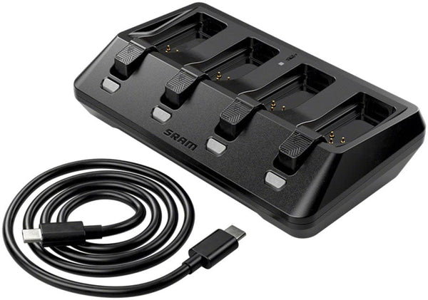 SRAM Electronic Shifter Parts SRAM AXS 4-Port Battery Charger - Compatible AXS Batteries used on SRAM eTap RockShox AXS Components Battery sold separate