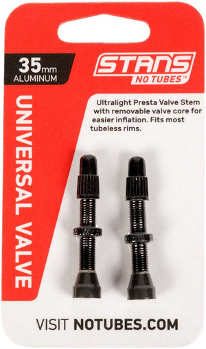 Stan's Tubeless Valves 35Mm / Black Stan's Alloy Valve Stems