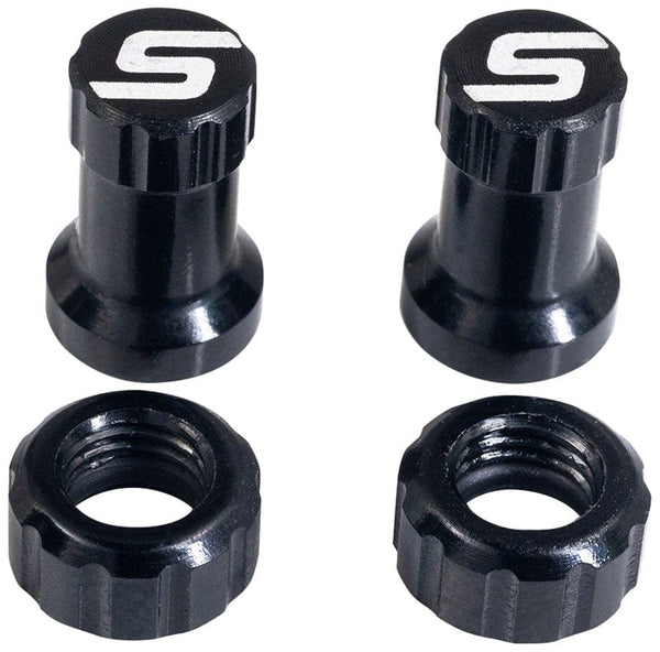 Stan's Valve Caps & Parts Black Stan's Tubeless Valve Stem Cap Color Kit - Pair