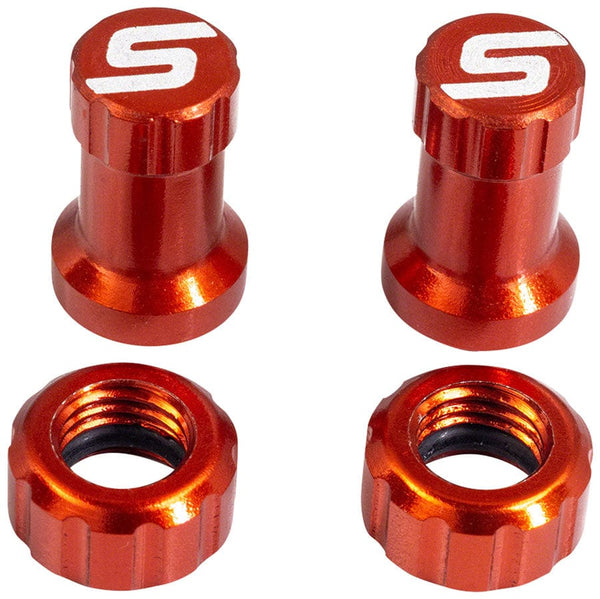 Stan's Valve Caps & Parts Orange Stan's Tubeless Valve Stem Cap Color Kit - Pair