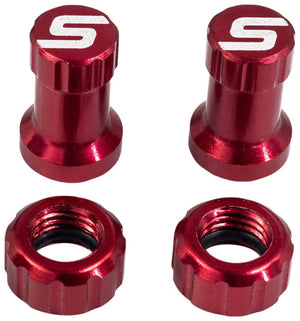 Stan's Valve Caps & Parts Red Stan's Tubeless Valve Stem Cap Color Kit - Pair