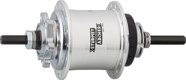 Sturmey-Archer Internally Geared Hubs / Shifters / Parts Sturmey Archer RS-RK3 3 Speed Hub: 32H 135OLD 6-Bolt Disc Silver