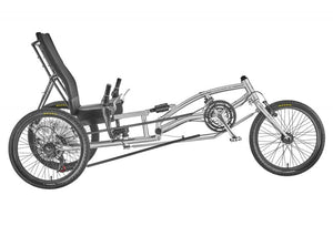 Sun seeker Bicycle Sun seeker EZ-3 USX HD Trike Unisex 36-47` X-Seam Ultra Silver 20` Black 78` (198cm) 21 Speed Disc/Rim Brake