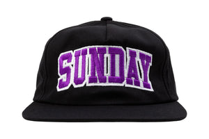 Sunday Hats and Caps Sunday Blockhead Hat (Black w/ Purple and White)