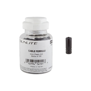 Sunlite Cables and Housing Sunlite Cable Ferrules SIS 4mm Plastic Black Bottle of 150
