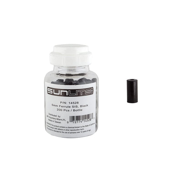Sunlite Cables and Housing Sunlite Cable Ferrules SIS 5mm Alloy Black Bottle of 200