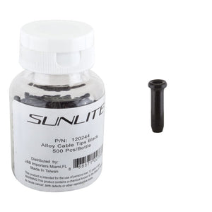 Sunlite Cables and Housing Sunlite Cable Tips  Black Bottle of 500