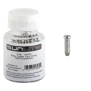 Sunlite Cables and Housing Sunlite Cable Tips  Silver Bottle of 500