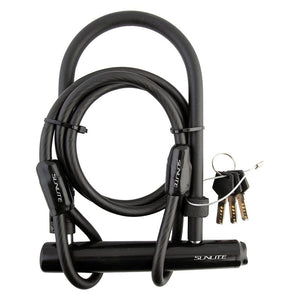 Sunlite Locks Sunlite Standard U-Lock 12mm 4x7.75`/10.16x19.68cm Key Blk Included