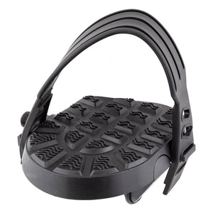 Sunlite Pedals Sunlite Flat Form I Exerciser Pedals 9/16` Loose Ball Black Toe Straps
