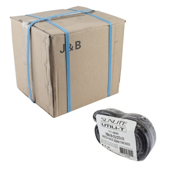 Sunlite Tube Sunlite Utili-T Bulk Standard Presta Valve Tubes 700x18-23 (27x1) PV 48mm 0d Threaded Non Removable 21mm 0.9mm
