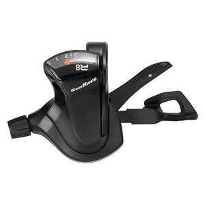 Sunrace Shifters Sunrace DLR803 Flat Bar Trigger Shifter  Left 3sp 2 to 1 Blk 140g