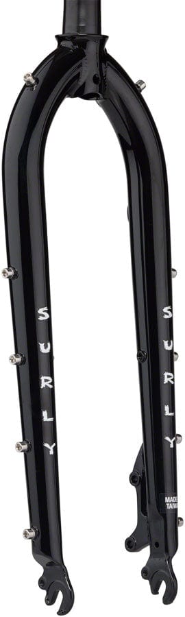 Surly Rigid Forks Black Surly Cocktail Fork - 27.5", QRx100mm, 1-1/8" Straight Steerer, 420mm Axle To Crown, Steel