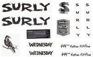 Surly Sticker/Decal Black/Crow Surly Wednesday Decal Set