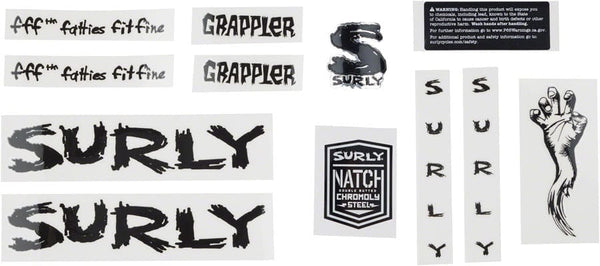 Surly Sticker/Decal Black Surly Grappler Decal Set