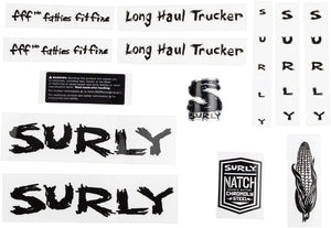 Surly Sticker/Decal Black Surly Long Haul Trucker Frame Decal Set