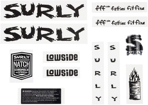 Surly Sticker/Decal Black Surly Lowside Frame Decal Set