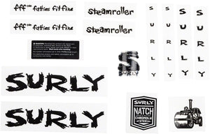 Surly Sticker/Decal Black Surly Steamroller Decal Set