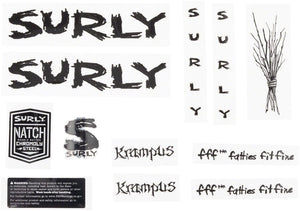 Surly Sticker/Decal Black With Sticks Surly Krampus Frame Decal Set