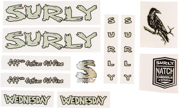 Surly Sticker/Decal Light Metallic Winter Green Surly Wednesday Decal Set