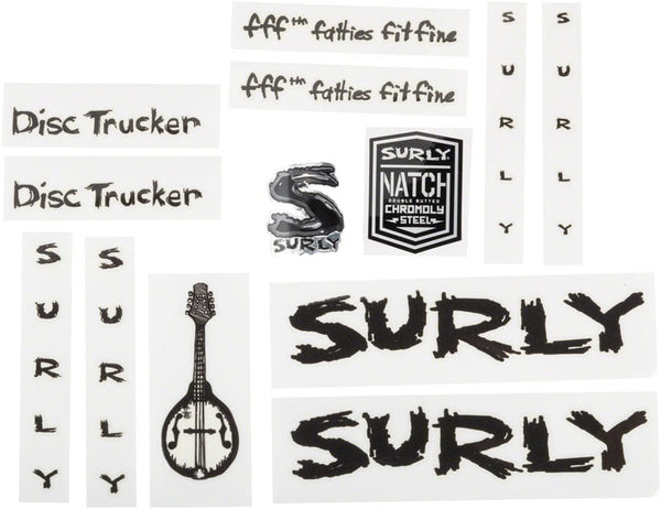 Surly Sticker/Decal Metallic Black Surly Disc Trucker Decal Set
