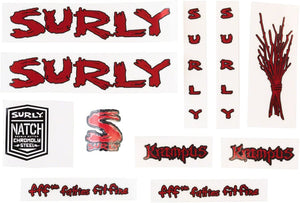 Surly Sticker/Decal Metallic Red With Sticks Surly Krampus Frame Decal Set