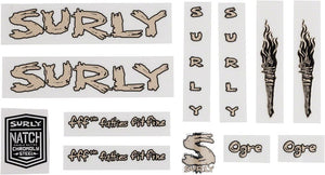 Surly Sticker/Decal Metallic Tan Surly Ogre Frame Decal Set